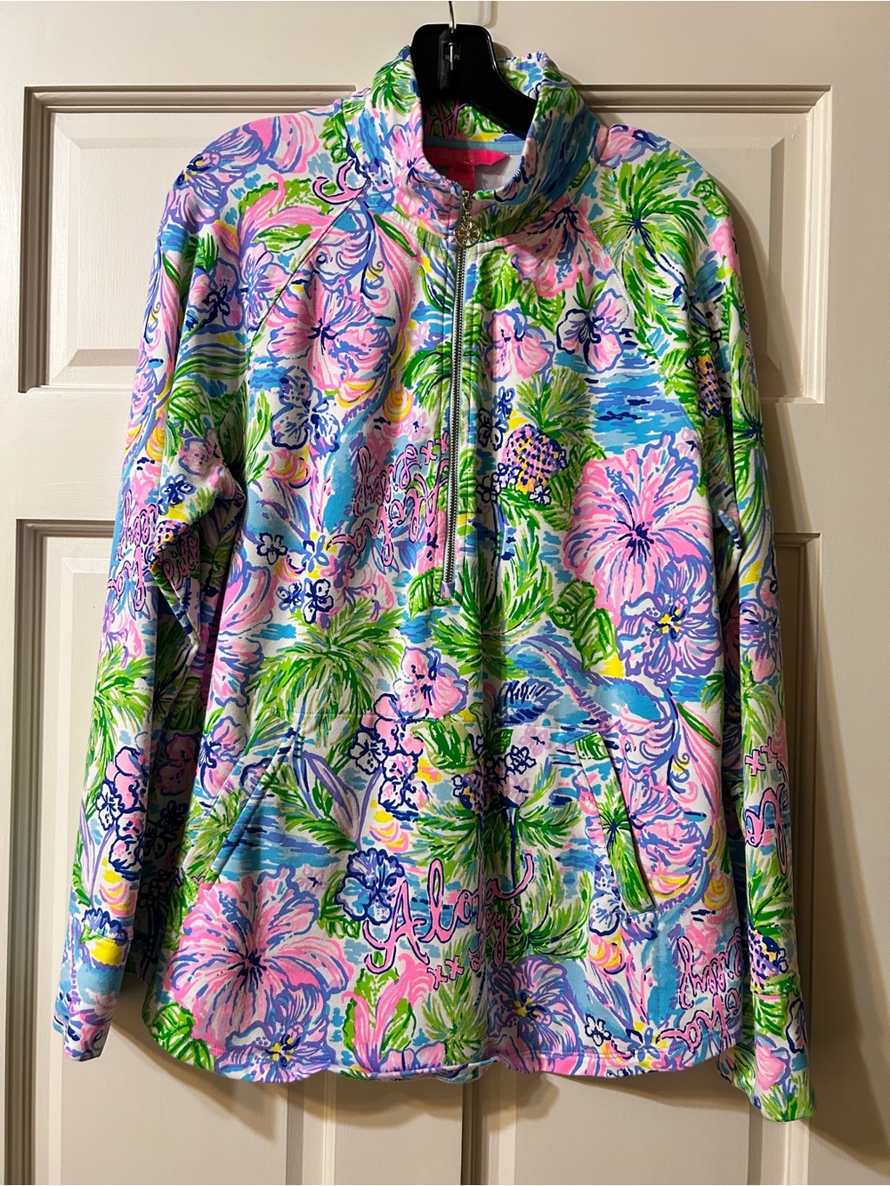 Lilly Pulitzer Tropical 'Aloha' Floral Panel in Pink, Green & Blue